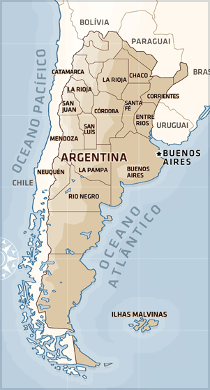 mapa da argentina 