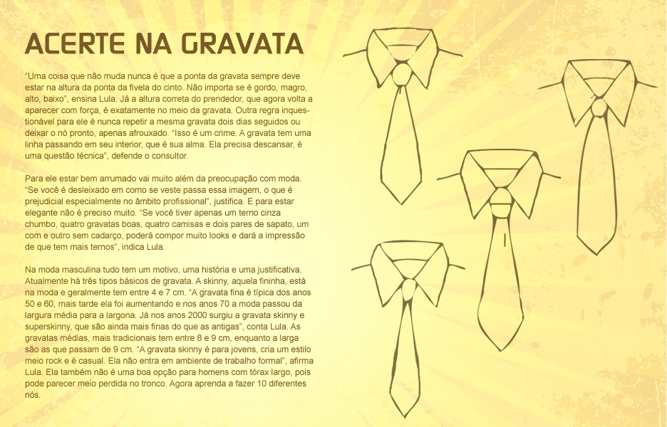 10 tipos de nós de gravata