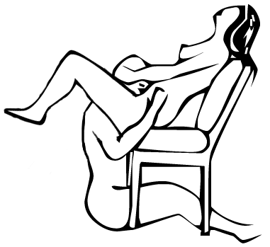 sexo oral posição cadeira com as pernas erguidas