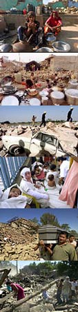 Resultados dos terremotos ocorridos em El Salvador e na Índia em janeiro e fevereiro de 2001 (fotos: AP)